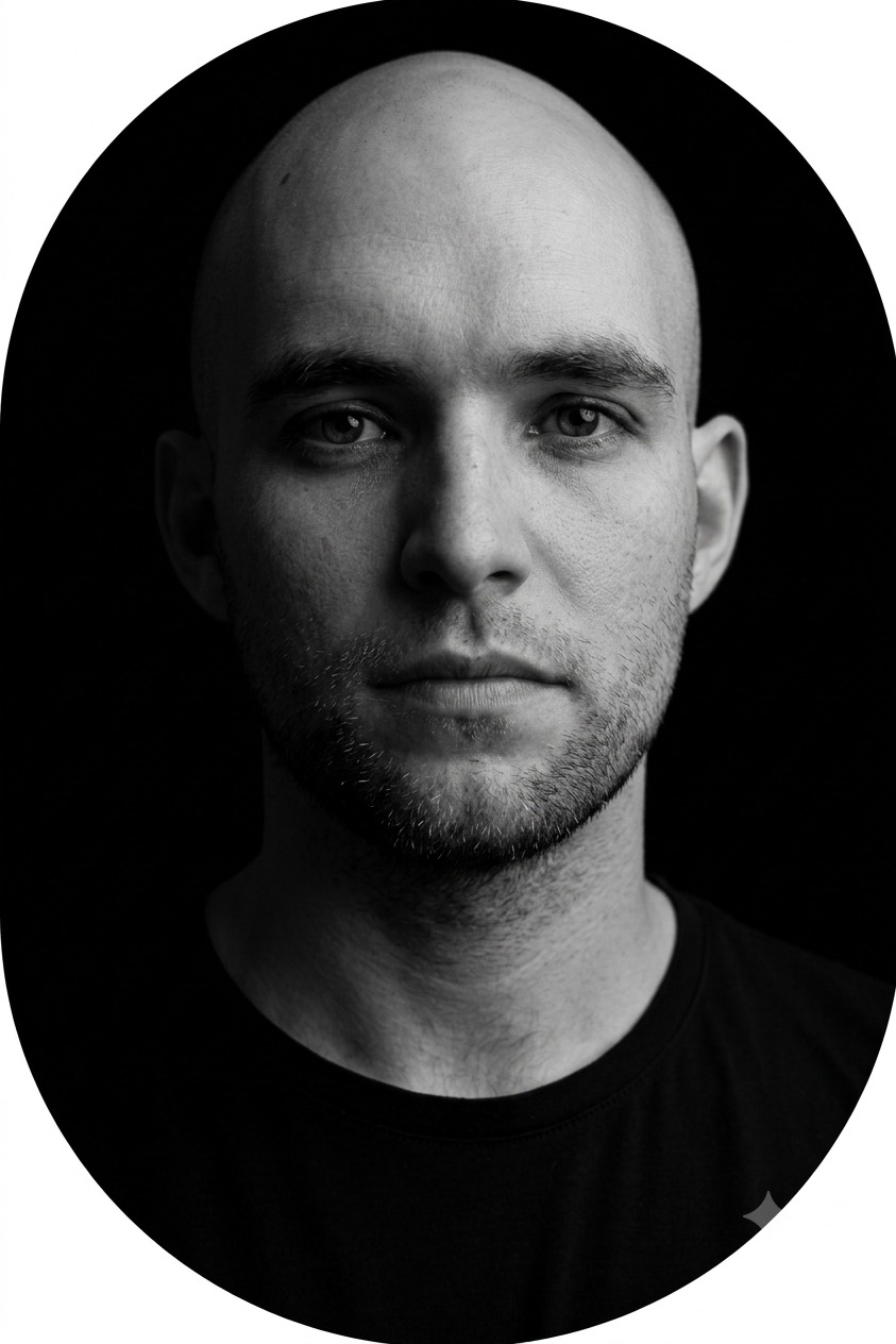 Retrato en blanco y negro de Martín Vázquez Pereira